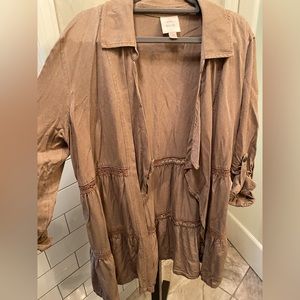 Knox Rose brand Womens open jacket, size XL, tan/nutmeg color